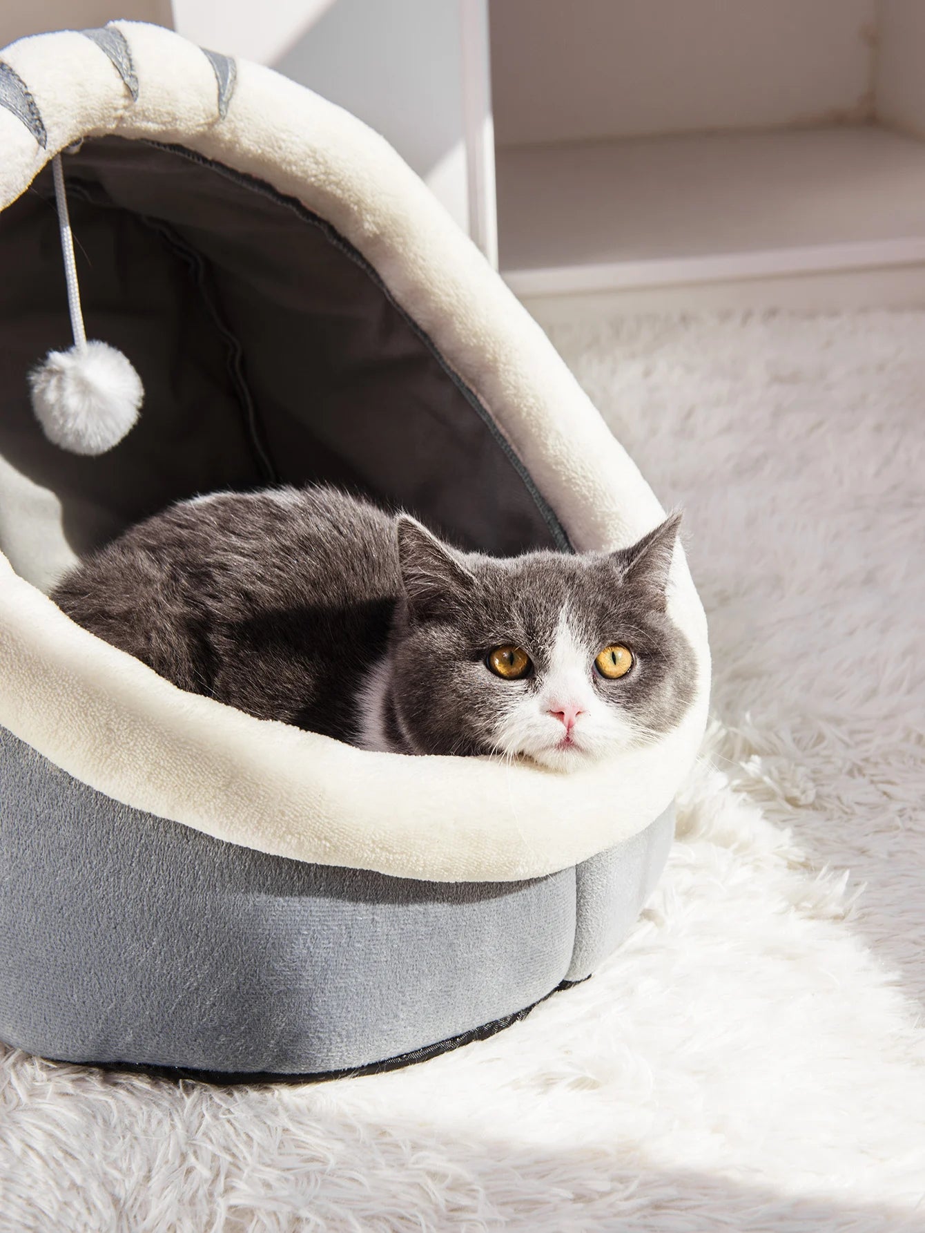 1PC Warm Winter Four Seasons Universal Semi-Closed Cute Comfortable Cat Nest Bed Warm Pet Nest