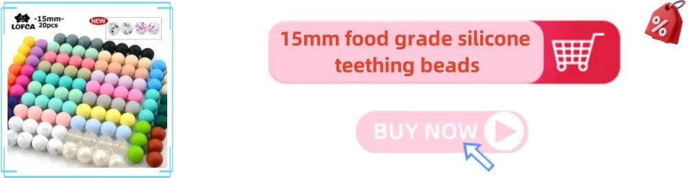 LOFCA 9mm 100pcs Silicone Teething Beads Teether Baby Nursing Necklace Pacifier Clip Oral Care BPA Free Food Grade Colorful