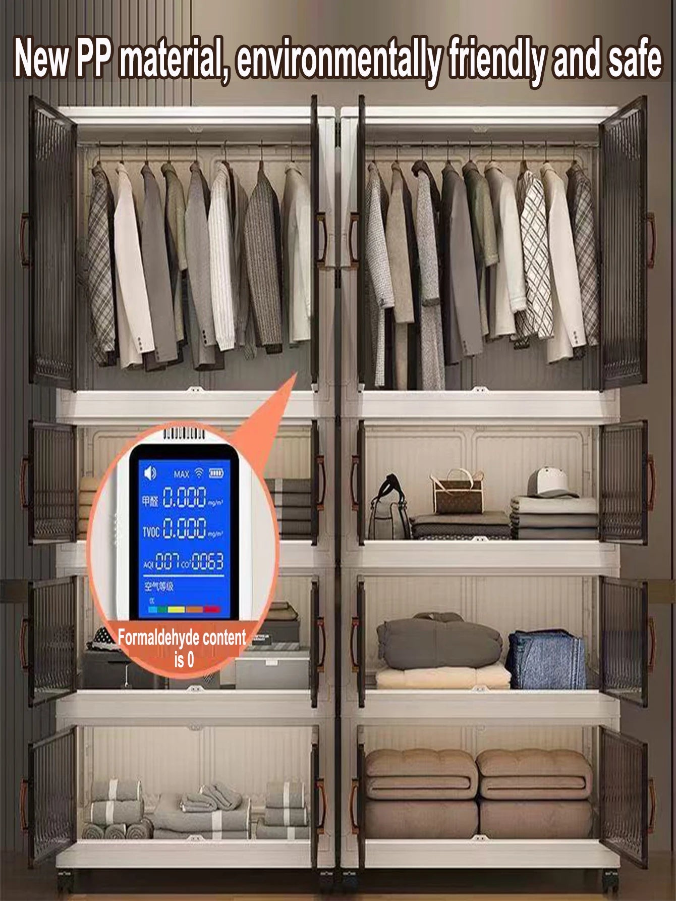 Multifunction Folding Storage Cabinet Dustproof Wardrobe Sundries Cabinet Closet Organizer Locker Storage Box