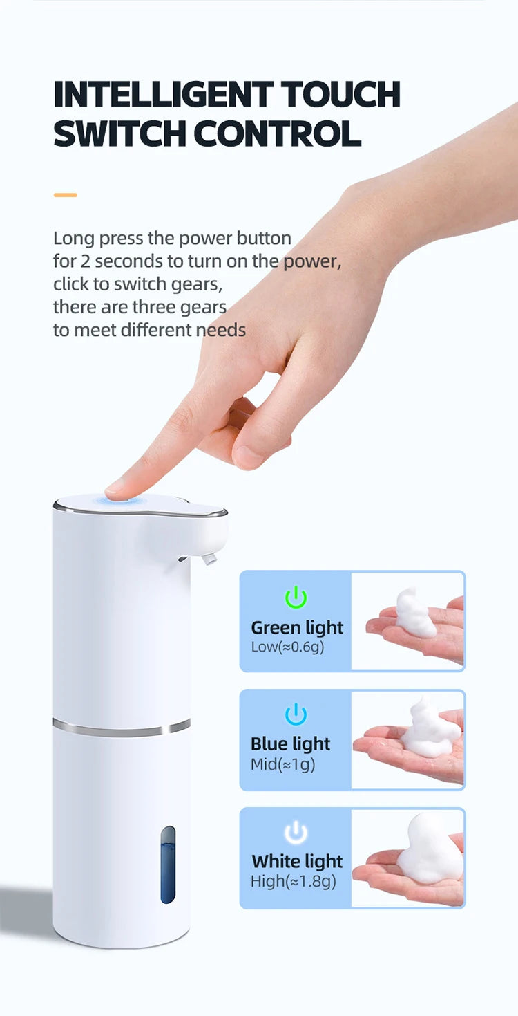 New Wall Mounted Automatic Soap Dispenser Foam Smart Hand Washing Machine 300ml Liquid Rechargeable Bathroom Induction Sensor