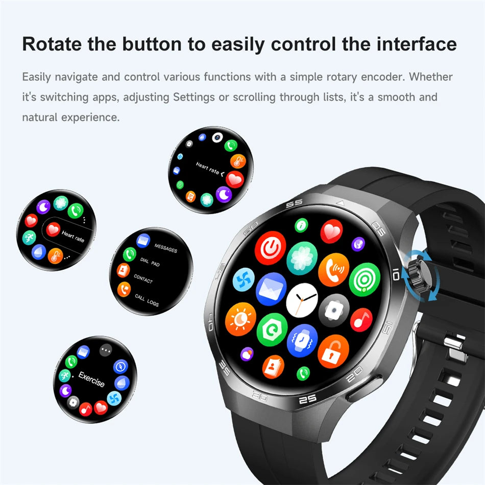 2025 New Watch 5 MAX Smart Watch HD AMOLED Screen NFC GPS Tracker Bluetooth Call Waterproof Sports Health Smartwatch Men Women