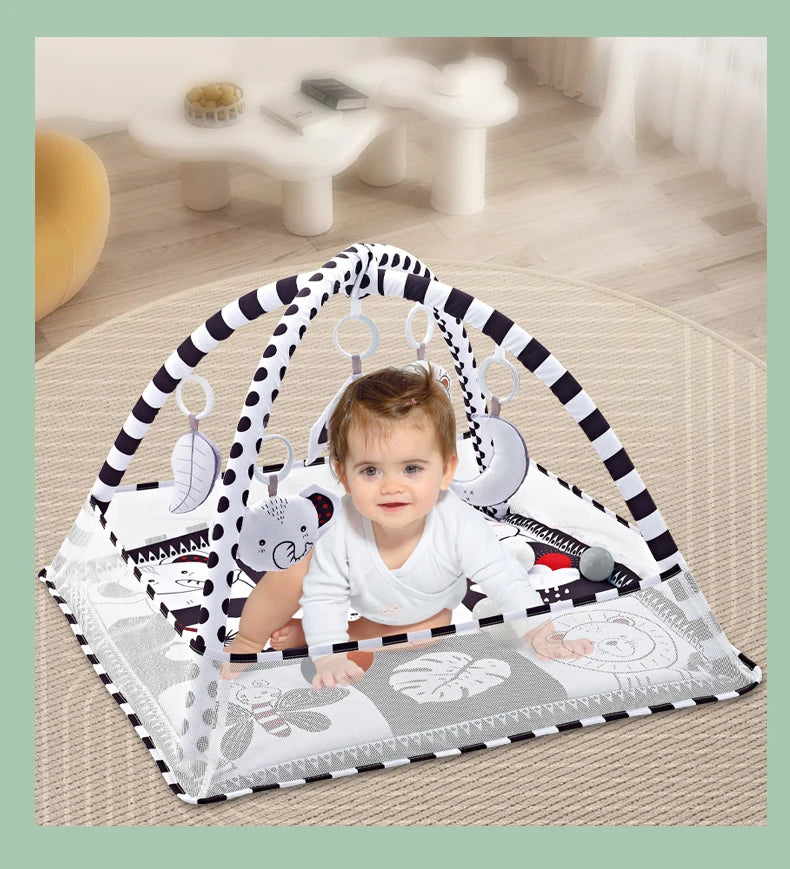 Baby Play Gym Play Mat Children Play Mat Rack Newborn Baby Activity Gym Mat 0-36 Months Tummy Time Crawling Game Blanket Toys