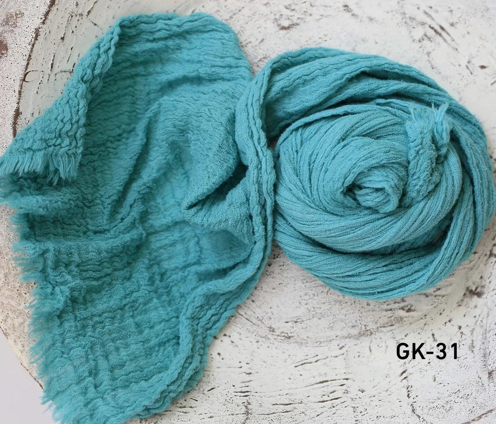 Seersucker Wrap Newborn Photography Props Soft Cotton Gauze Baby Swaddle Blanket Infant Studio Photo Basket Backdrop Accessories