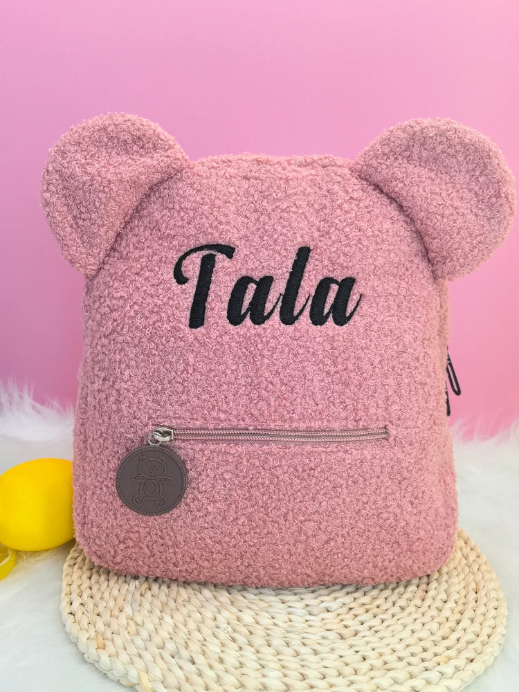 Personalized Custom name Embroidered Newborn letter Nursery Baby Bear backpack Cute cartoon Bag Gifts  Boy Girl children