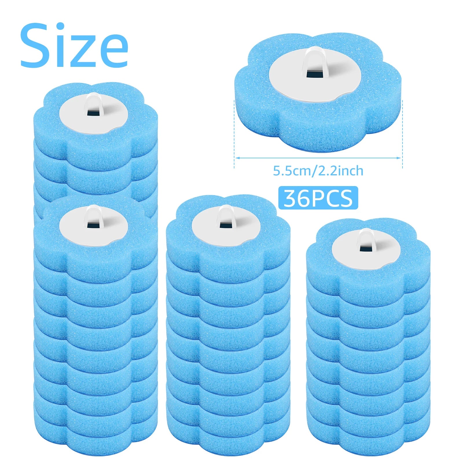 18-36Pcs Disposable Toilet Brush with Extended Handle Bathroom Toilet Brush Holder Cleaning Kit Replacement Head 360° Deep Clean