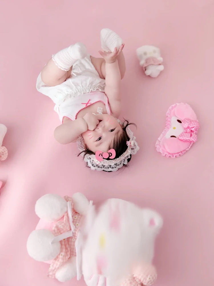Cute Pink Cartoon Theme 3-4 Month Baby Photography Clothing Kit Kt Cat Doll Studio 100 Days Baby Girl Art Photo Props Accessory