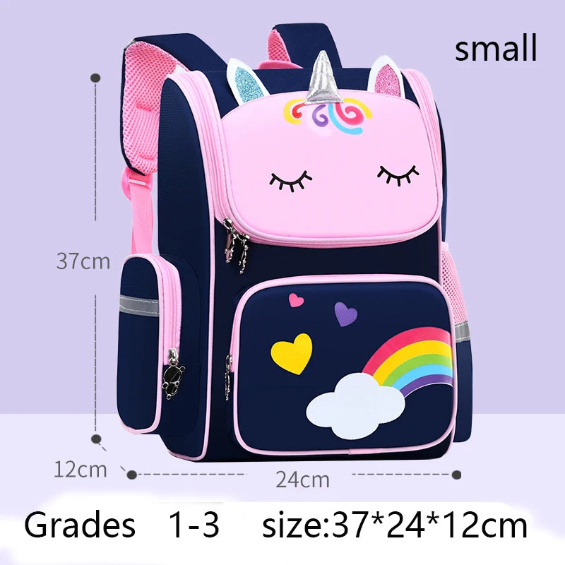 Children Girl Backpack With Large Capacity Waterproof Unicorn Print Teen School Bag for 2-16 Year Olds Cute Kawaii Kid Backpack