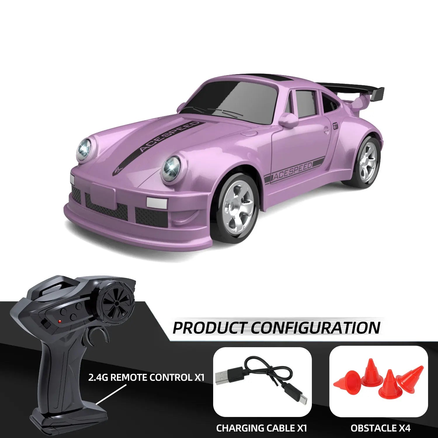 2025 New 1/64 Rc Car Desktop Remote Control Car Toy Stunt Remote Control Drift Car Rc Mini Racing 2.4g Simulation  Toy Model Gif