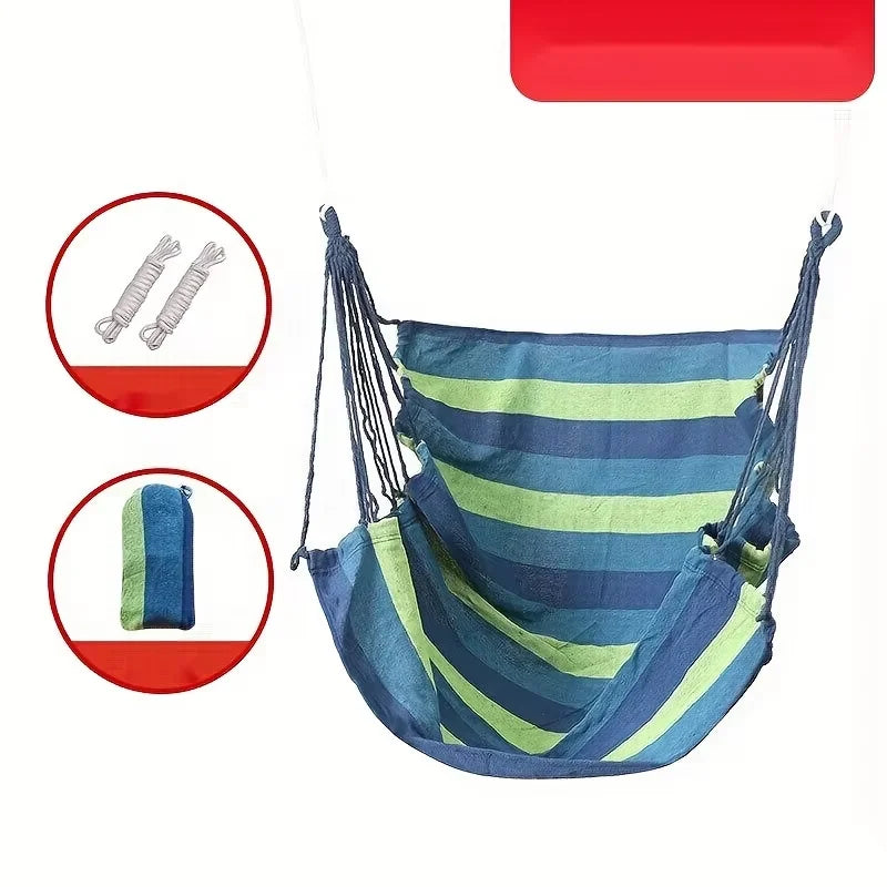 Outdoor Thickened Canvas Hammock Camping Outdoor Swing Net Hed Anti Rollover Striped Hanging Chair Hammock