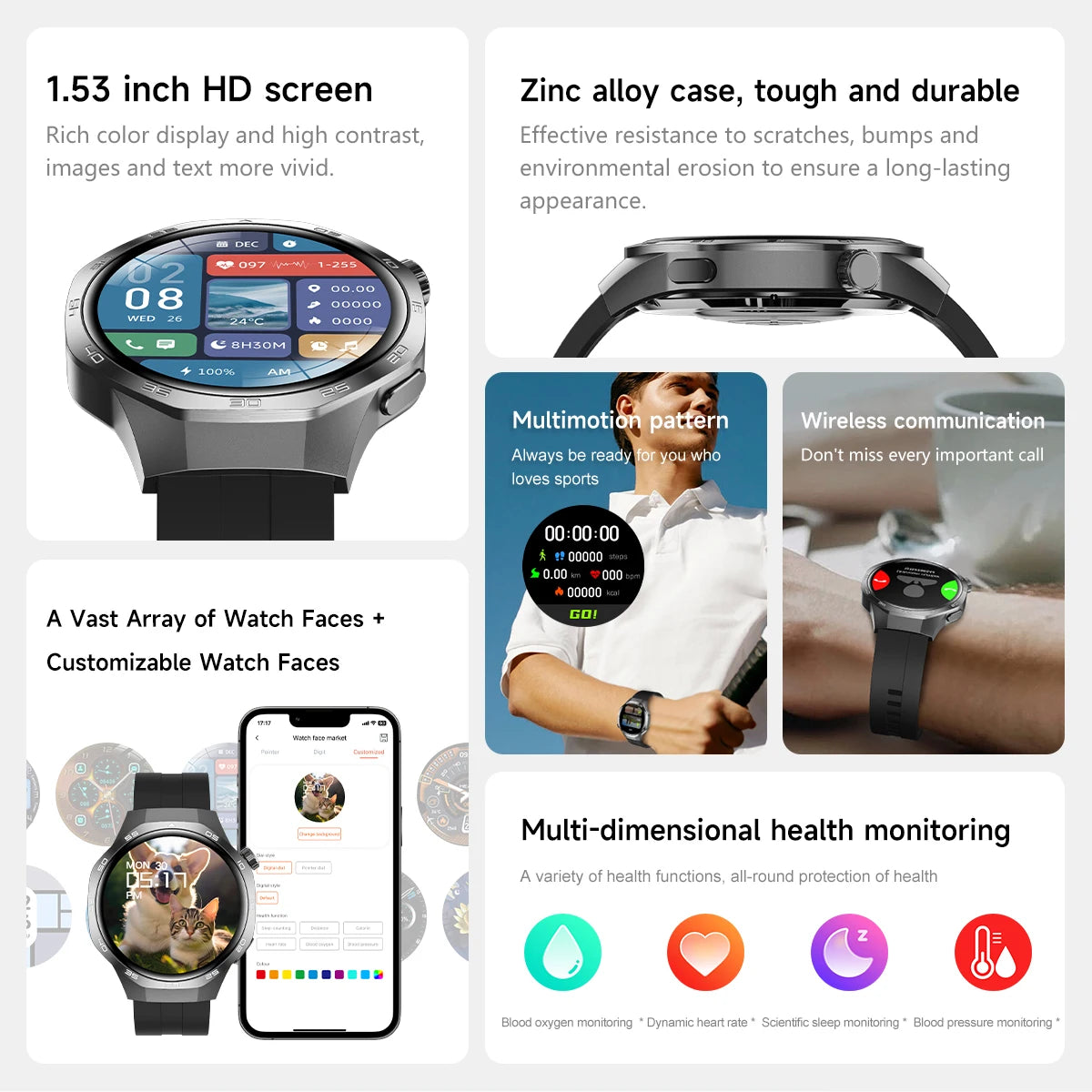 2025 New GT5 Pro GPS Track Compass Smart Watch Men 360*360 AMOLED Screen NFC BT Call Waterproof Health Monitor Man Smartwatches