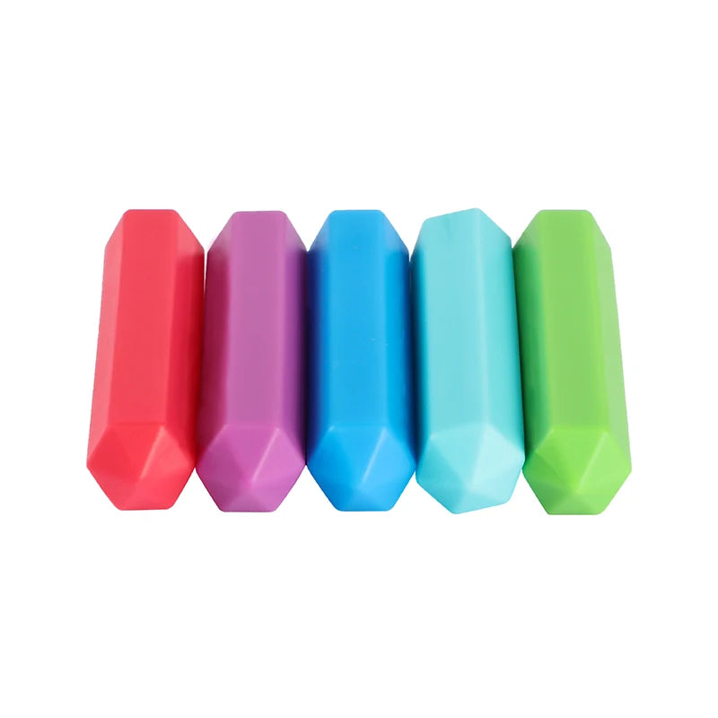 5PCS Silicone Pencil Topper Fun Silicone Baby Teether Pencil Cap Sensory Toy for Kids Children Autism ADHD Chew Tools