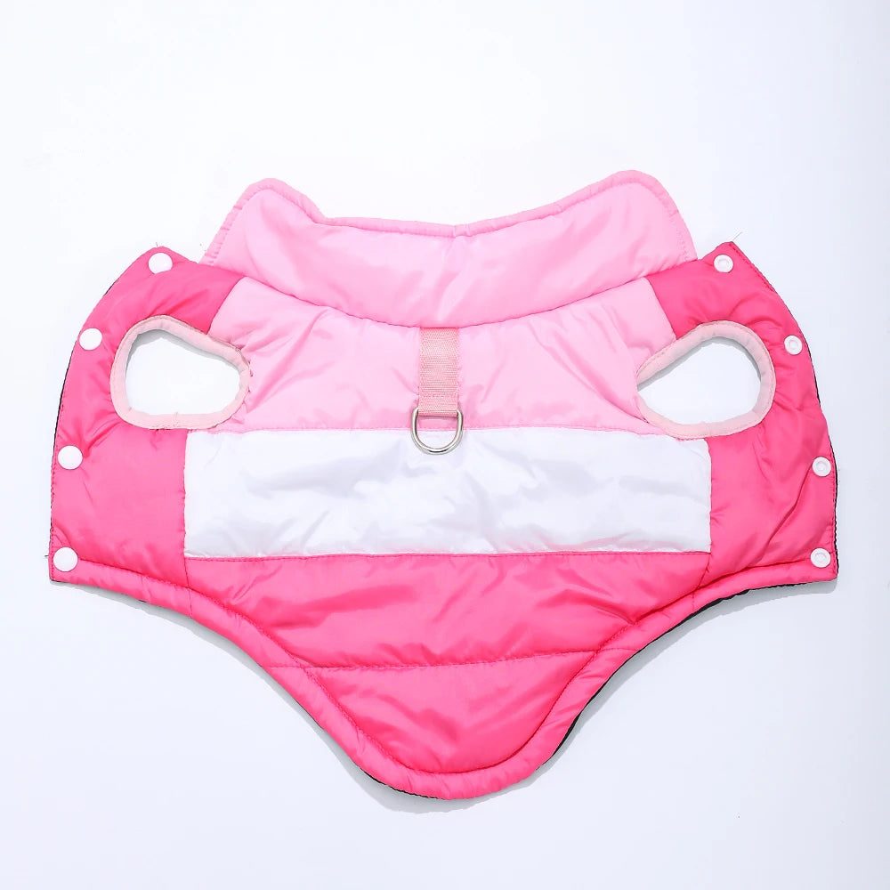 Warm Dog Jacket With Button Winter Pet Clothes for Small Medium Dogs Waterproof Puppy Coat With D-Ring Yorkshire Bulldog Apparel