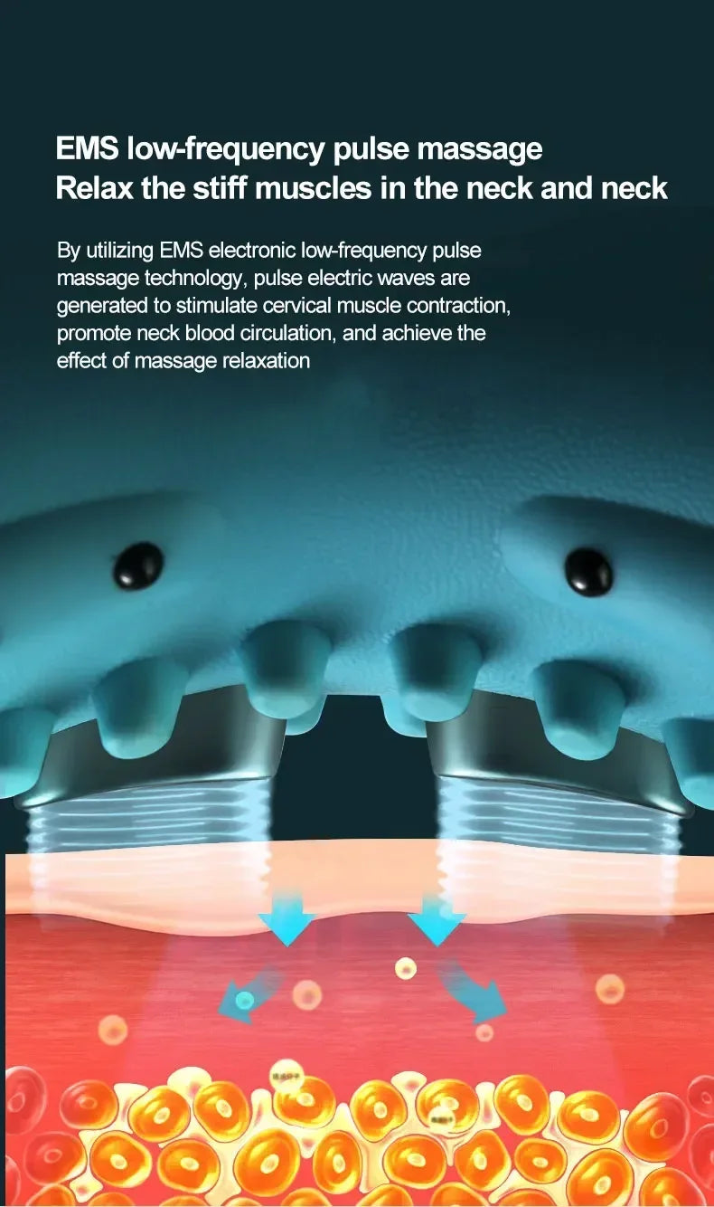 Electric Cervical Massager Neck Shoulder Stretcher Relaxer Chiropractic Traction Device Massage Pillow Cervical Spine Correction