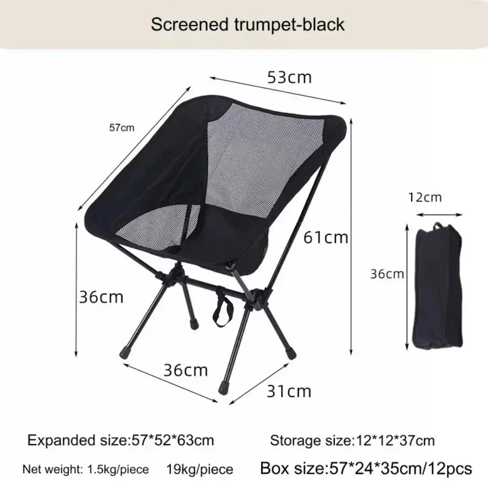 Ultralight Portable Folding Moon Chair with Oxford Fabric for Camping Hiking Travel Beach Picnic Fishing Outdoor Adventure Seat