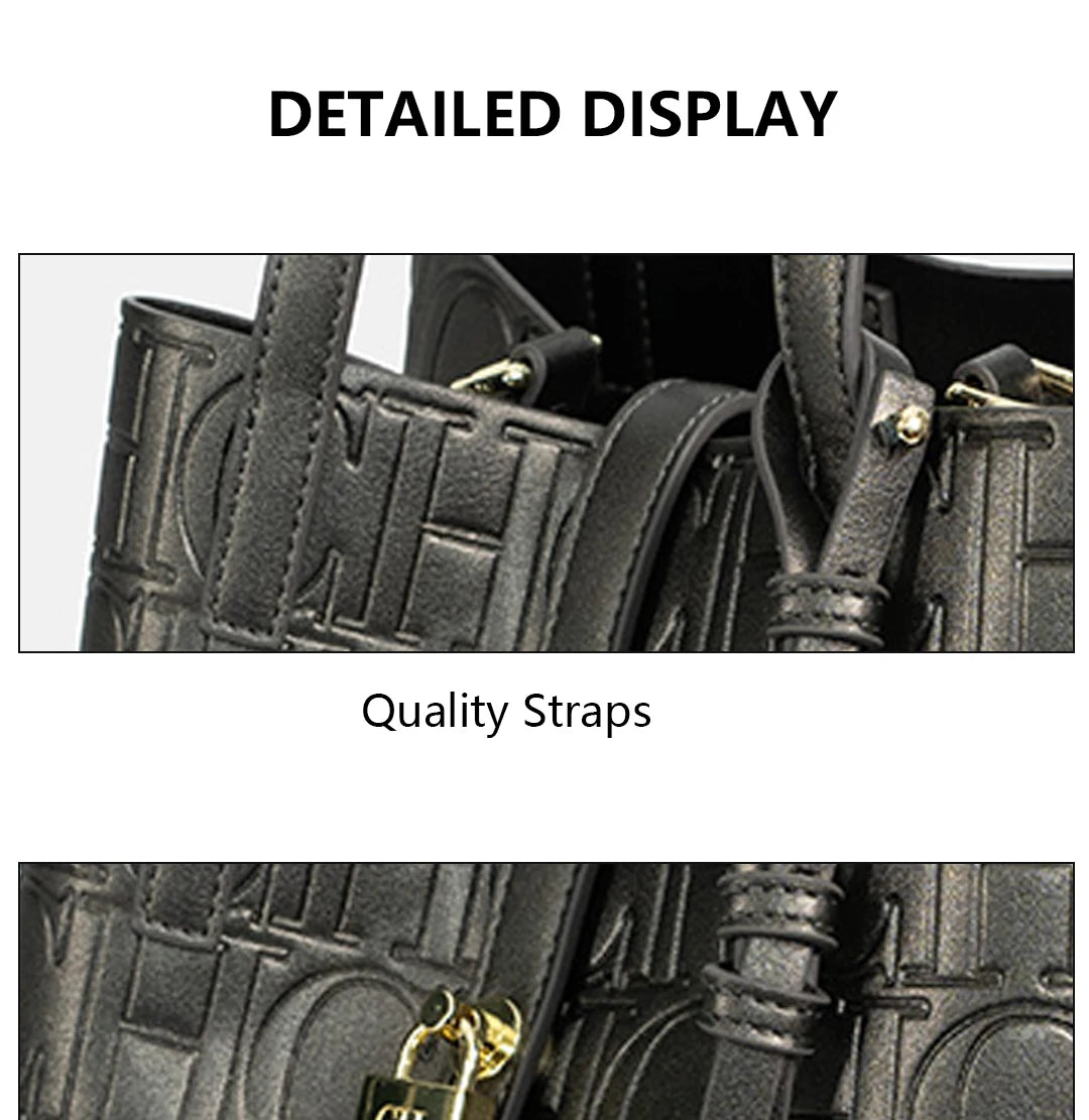 Embossed Ladies Crossbody Bag Letter Printing Design Ladies Handbag Large Capacity Tote Bag Elegant Temperament Ladies Should