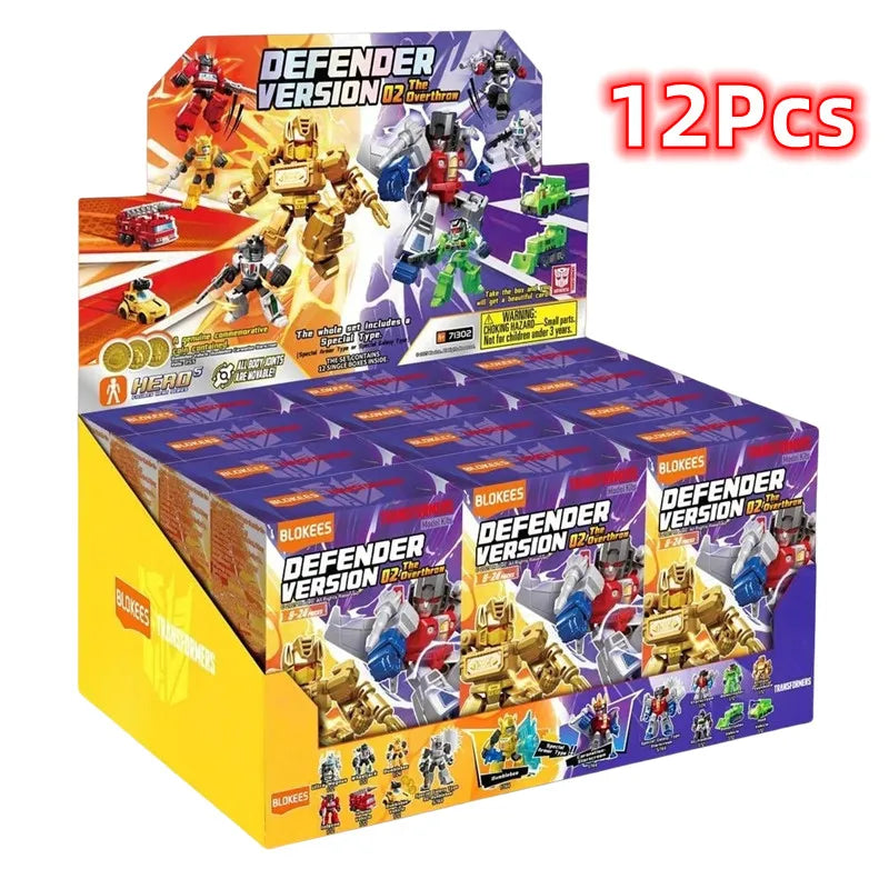 Original BLOKEES Defender Version 1-4 Transformer Building Blocks Toys 5.5cm Mini CORONATION Starscream Bumblebee Action Figure