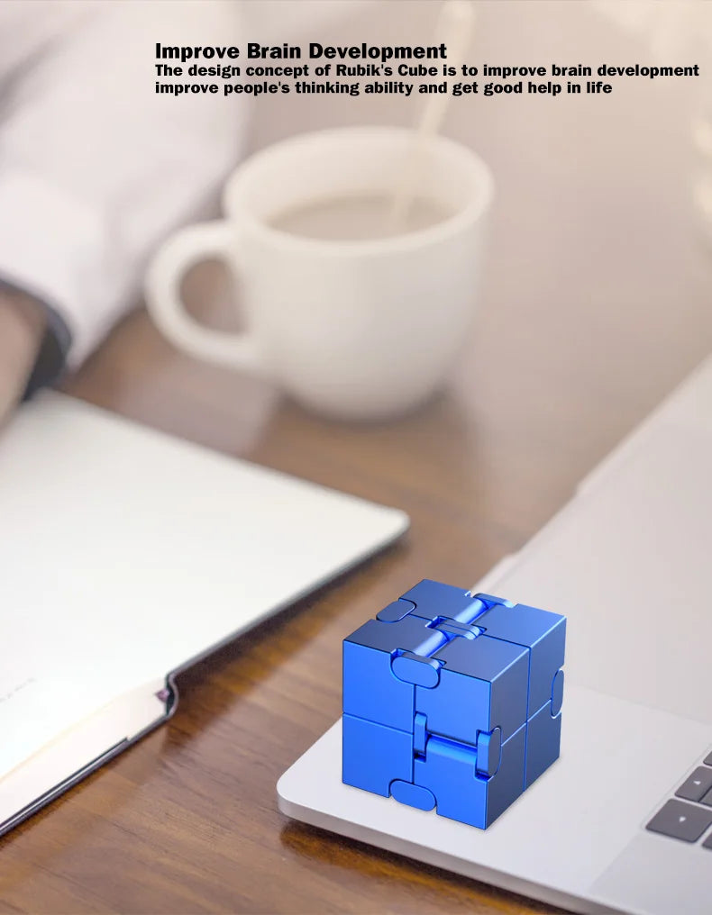 Upgraded Fashion Metal Cube - Anti-Anxiety Decompression Toy, Brain Teaser Game for ADHD, Creative Office Desk Gadget fidget toy