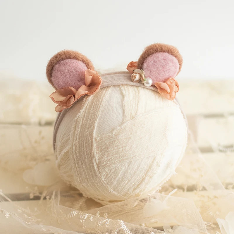 ❤️Newborn Photography Props Accessory Cute Manual Headband Studio Baby Photo Cartoon Ear Headwear Infant Shoot Accessories