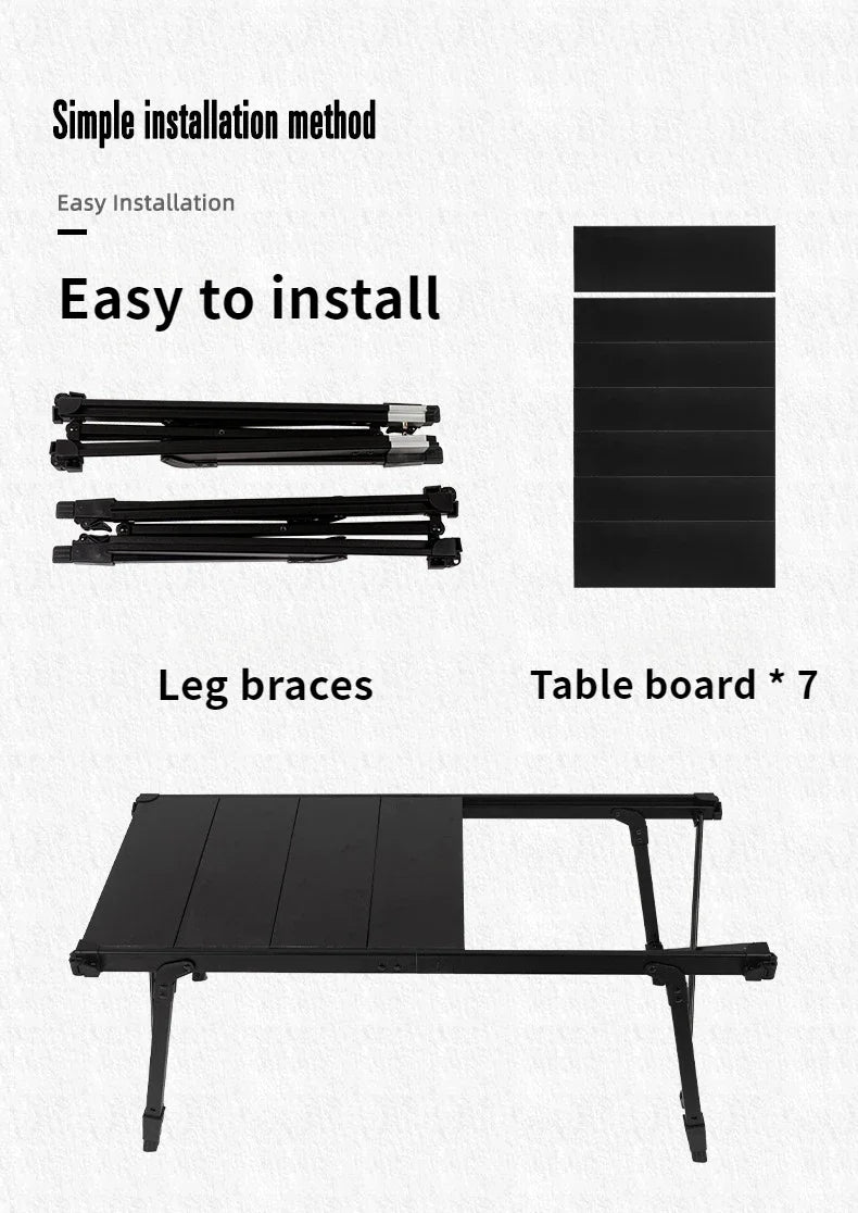 GLS Newest Folding IGT Table Lightweight Backpack Roll Table Multifunctional Adjustable Leg Desk Desktop Burner BBQ Table