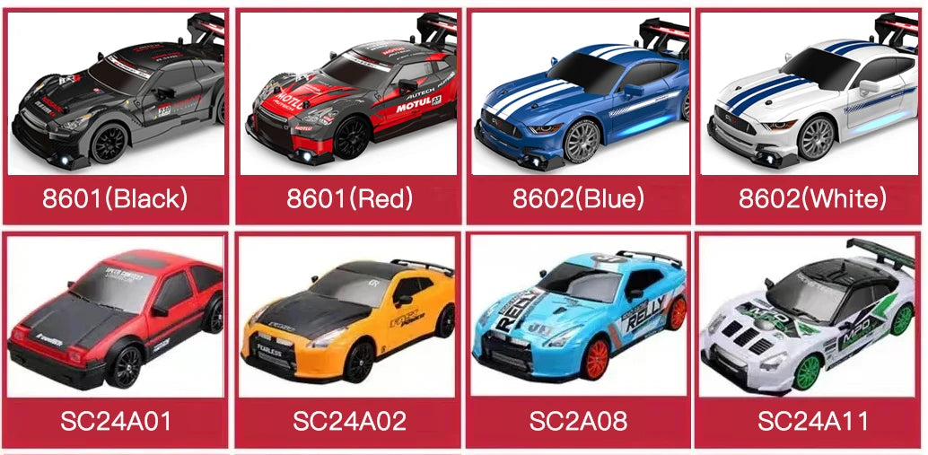 4WD Remote Control Car RC Drift 1:24 20KM/H High Speed Vehicle with LED Lights Racing Sport Toy for Adults Boys Girls Kids Gifts