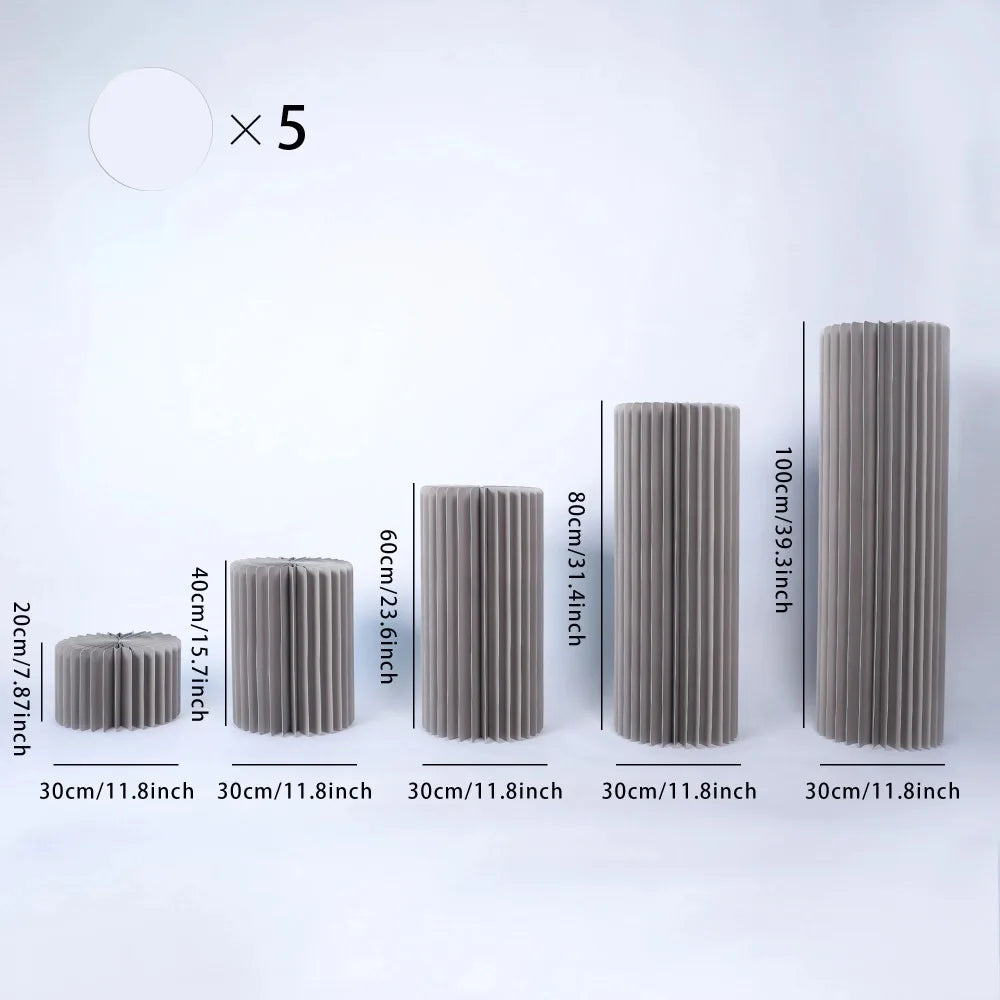 Sturdy Cardboard Column with Clear Acrylic Plate Reusable Cylinder Stands for Party,Cake Stand Pillar for Birthday Dessert Cake