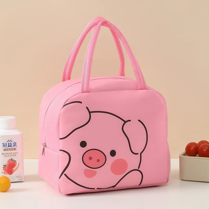 Cartoon Animals Thermal Lunch Bags For Children With Free Shipping Kids Girls Storage Banto Lunchbox Food Bag Insulation Bags