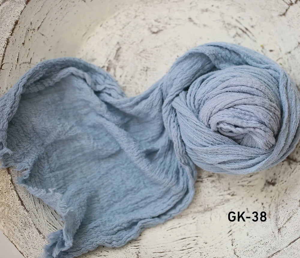 Seersucker Wrap Newborn Photography Props Soft Cotton Gauze Baby Swaddle Blanket Infant Studio Photo Basket Backdrop Accessories