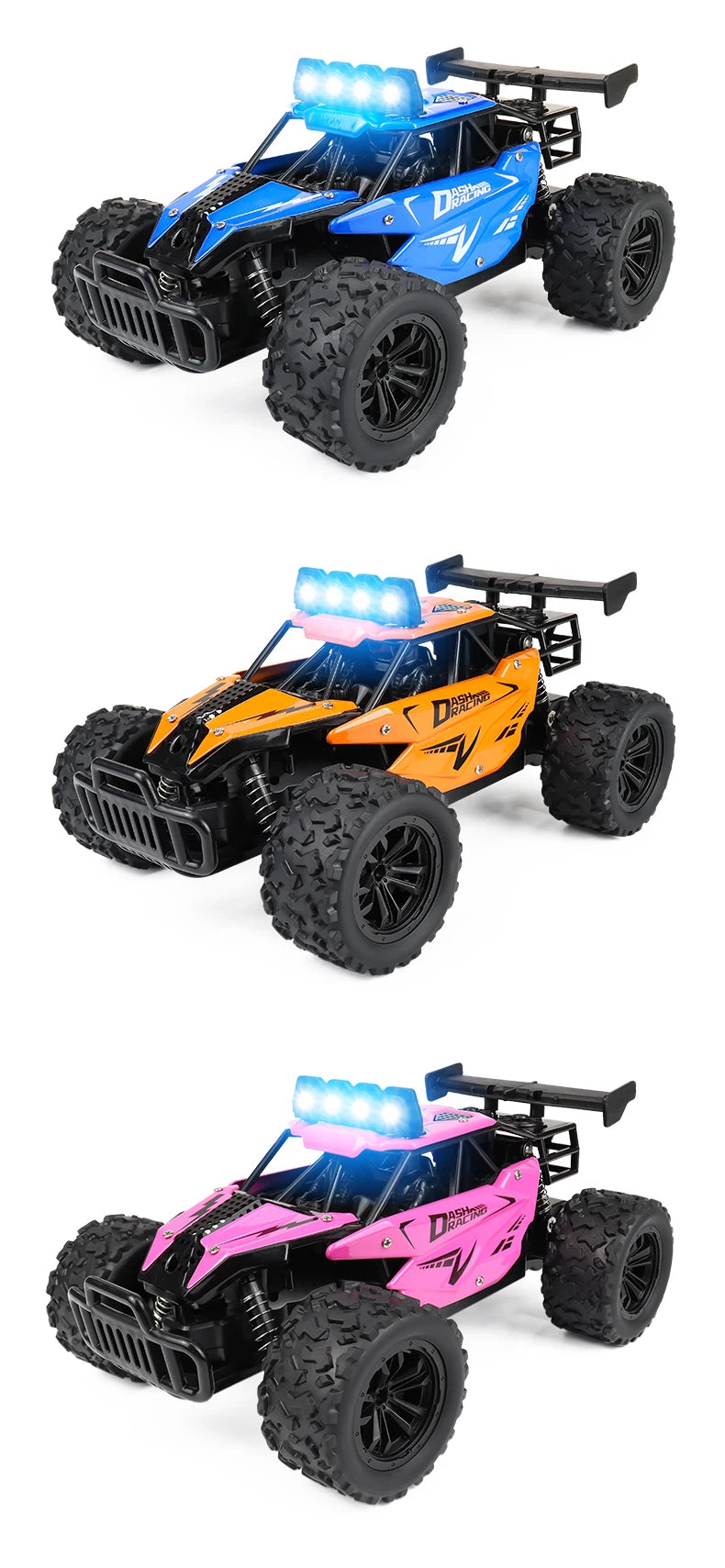 ZWN 1:16 2.4Gh Model RC Car With LED Lights 2WD Off-road Remote Control Climbing Vehicle Outdoor Cars Toys for Boys Girls Gifts