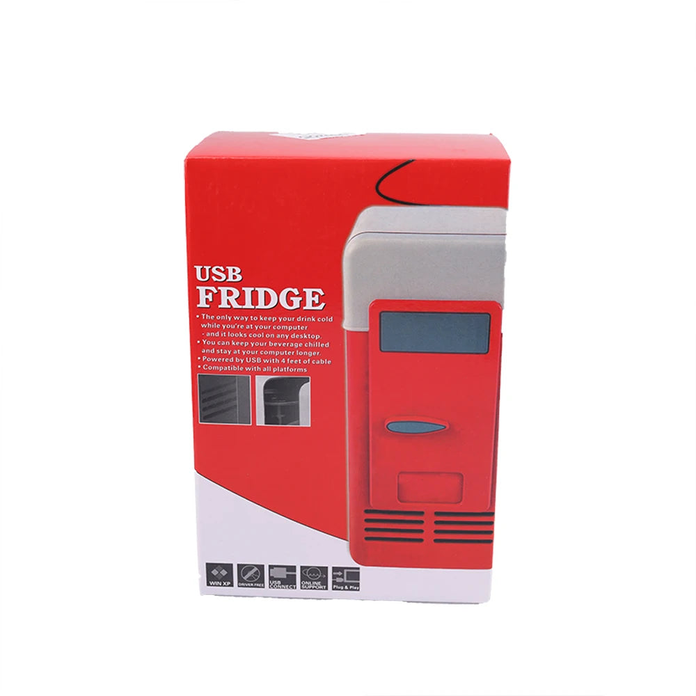 Mini USB Fridge Portable Cooler Beverage Drink Cans Cooler / Warmer Refrigerator for Car Laptop PC Computer Black Red Color 2025