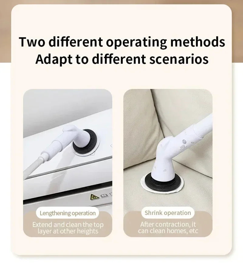 New 2000mAh 6-in-1 Electric Cleaning BrushWireless Electric Rotary Clean Brush Shower Clean Brush Kitchen Bathroom Home