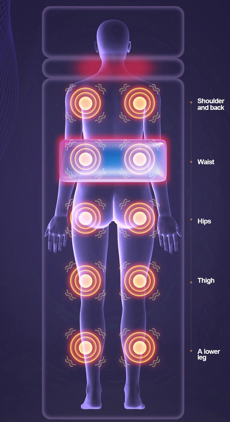 Multifunctional Massage Mattress Full Body Electric Shoulder Neck Waist Back Kneading vibrations Massage Cushion With Heat