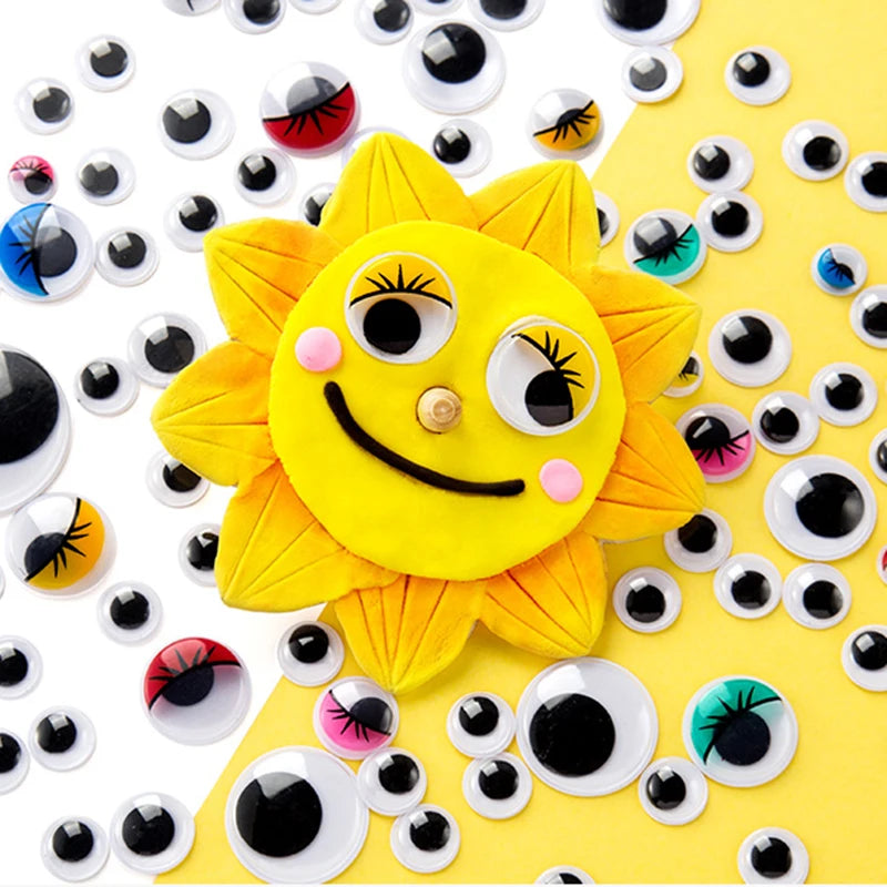 100pcs/200pcs Self-adhesive Googly Wiggle Eyes for DIY Scrapbooking Crafts Projects DIY Dolls Accessories Eyes Handmade Toys GYH