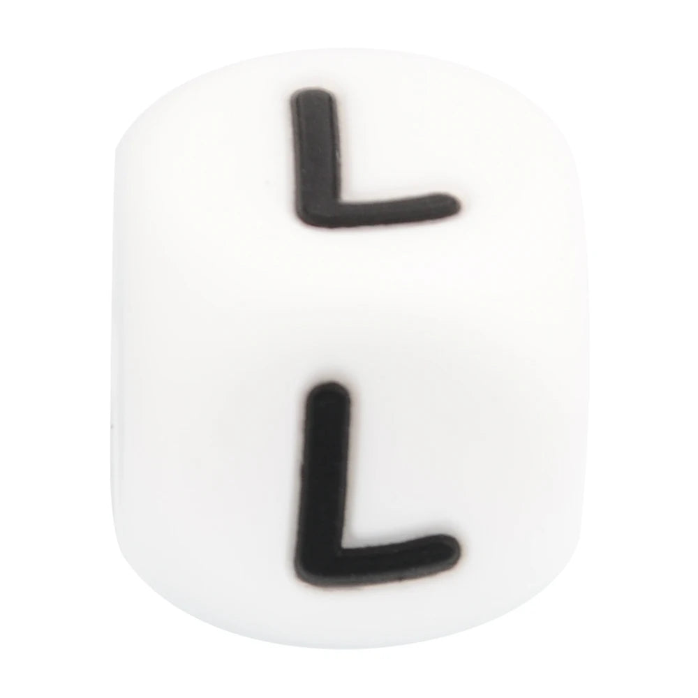 LOFCA 40pcs Alphabet Silicone Letter Beads 12mm Teething Beads Food Grade Teether English Letters Baby Nursing for Teething