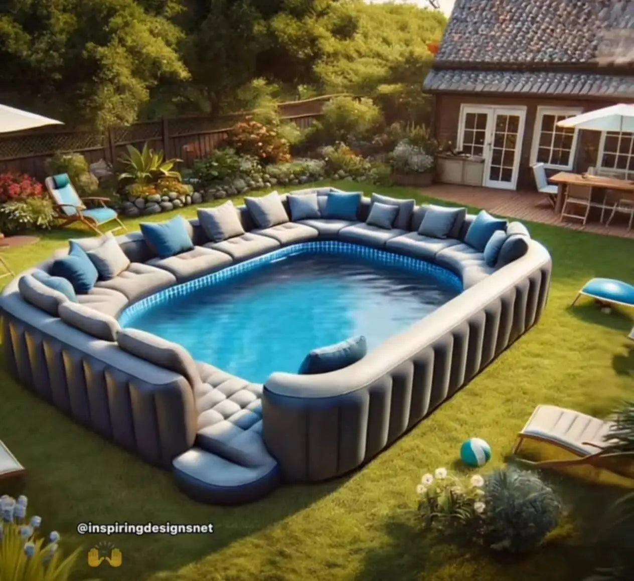 Commercial Customized Inflatable Sofa Pools Swimming With Portable Lounge for Party
