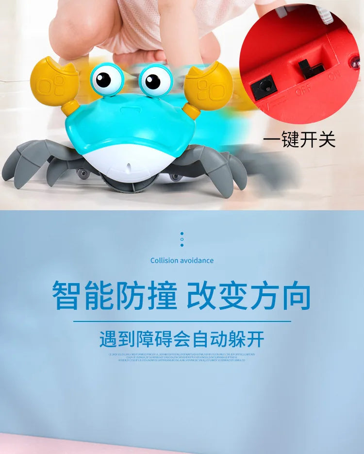 Kids Induction Escape Crab Octopus Crawling Toy Toddlers Electronic Musical Pet Avoid Obstacles Fun Party Interactive Baby Toys