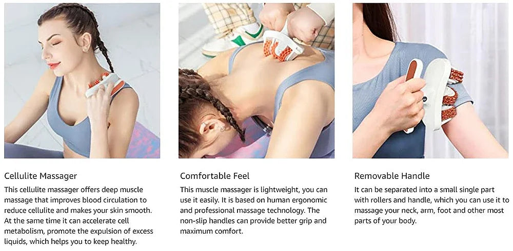 2 In1 Cellulite Massager Manual Muscle Massager Roller for Leg Neck Arm and Foot Multi-function Pelvic Floor Muscle Trainer
