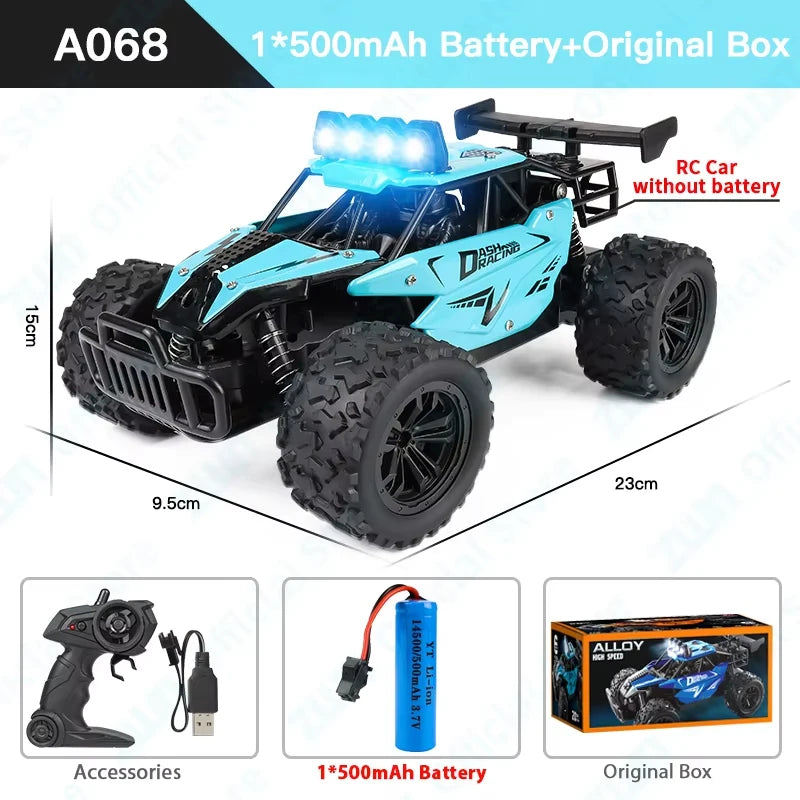 ZWN 1:16 2.4Gh Model RC Car With LED Lights 2WD Off-road Remote Control Climbing Vehicle Outdoor Cars Toys for Boys Girls Gifts