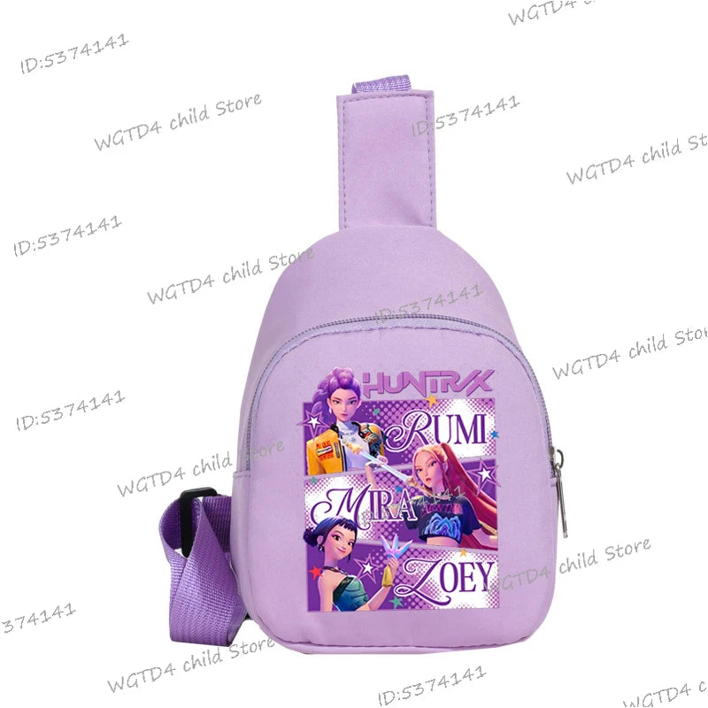 Children's Chest Bag K-Pop Demon Hunters Messenger Bags Baby Shoulder Bag Kids Gifts Mini Kids Gifts Cute Purses and Handbags