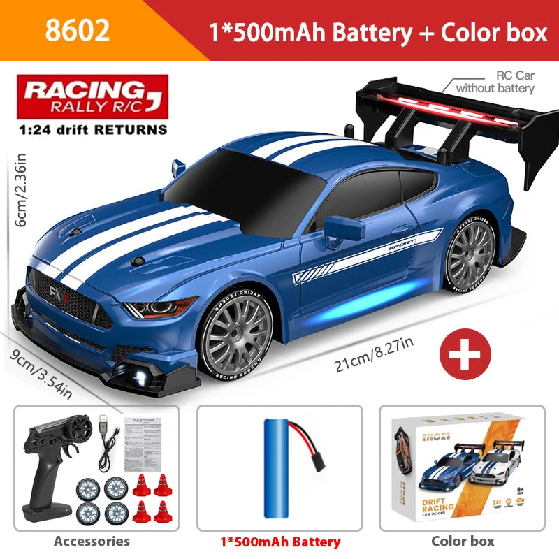 4WD Remote Control Car RC Drift 1:24 20KM/H High Speed Vehicle with LED Lights Racing Sport Toy for Adults Boys Girls Kids Gifts