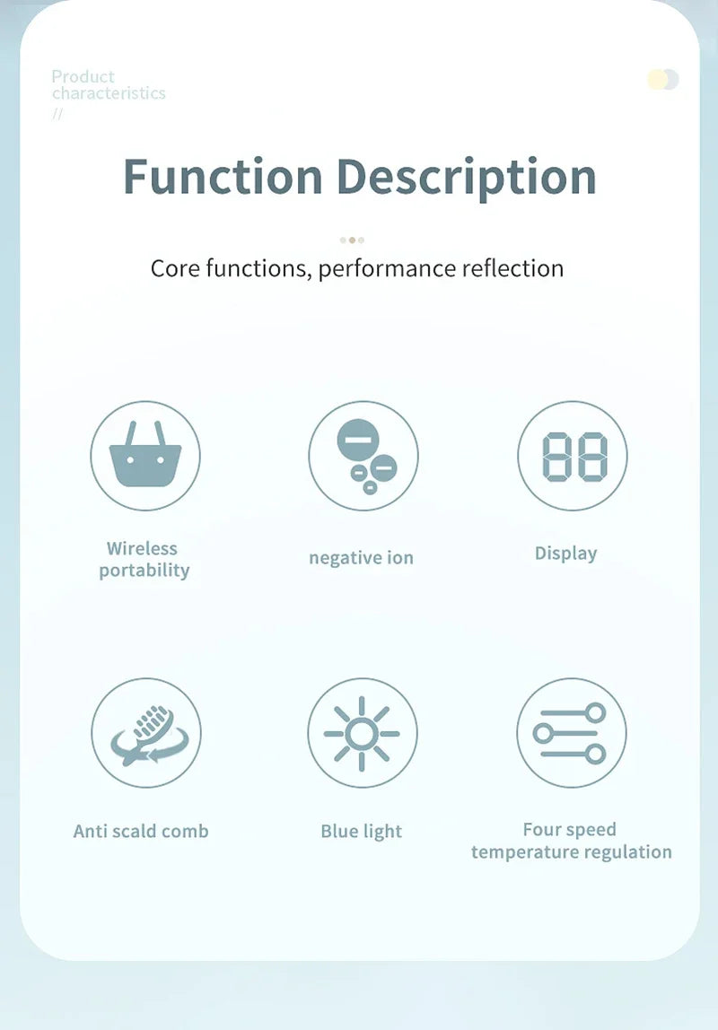 Wireless Electric Heating Straight Hair Comb Rechargeable Portable  Negative Ion Anti-scalding Hair Straightener For Home Travel