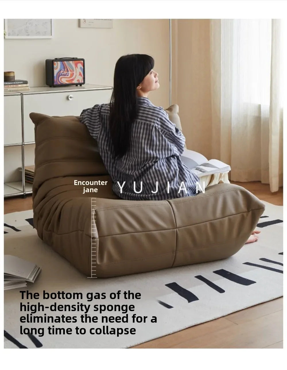 Internet celebrity caterpillar lazy sofa single lying balcony leisure chair can lie down can sleep togo modern simple living roo