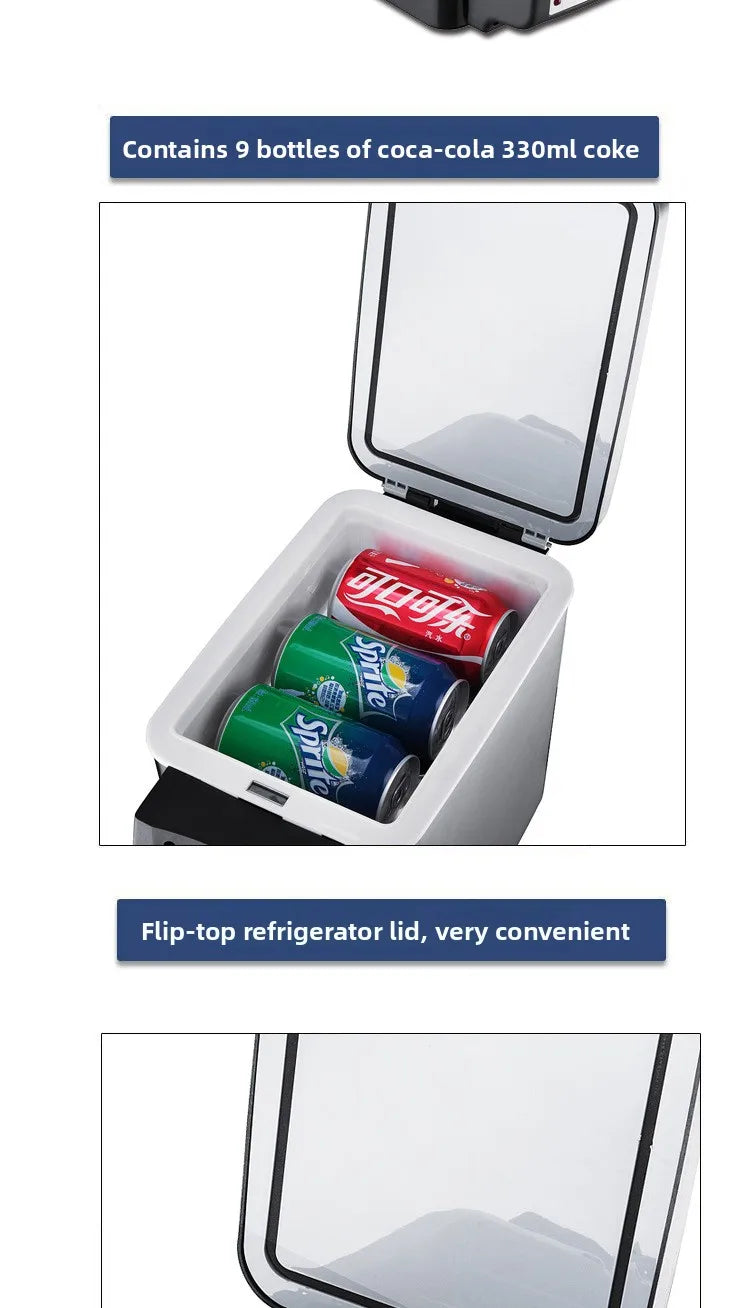 6L Portable Car Refrigerator Semiconductor Cooler Warmer 2in1 Dual Use for Vehicle