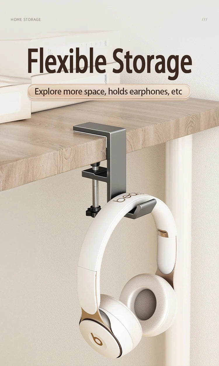 1pcs Punch-free Desk Hook Adjustable Desk Edge Hook Multi - Functional Gaming Headset Hanging Hook Home Office Organizer