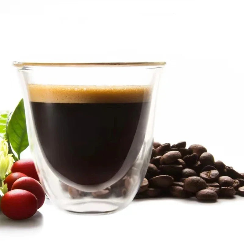 1Pcs 80-220ml Double Wall Glass Cup Clear Heat Resistant Tea Cups Healthy Drink Coffee Milk Mug Insulated Glass Drinkware Gift