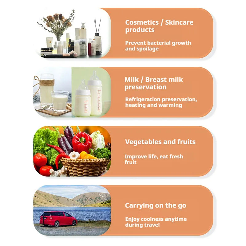 Car home dual-use beauty and skincare products, makeup mirror, refrigerator, car supplies, mini car freezer, small fridge