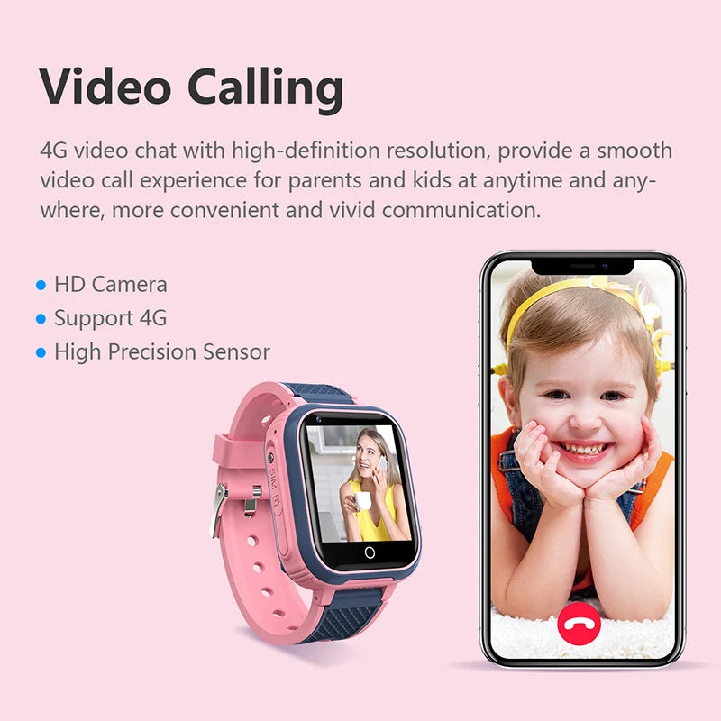 Kids 4G Smart Watch LT21 4GB GPS WIFI Video Call IP67 Waterproof Child Smartwatch Camera Monitor Tracker Location Phone Watch