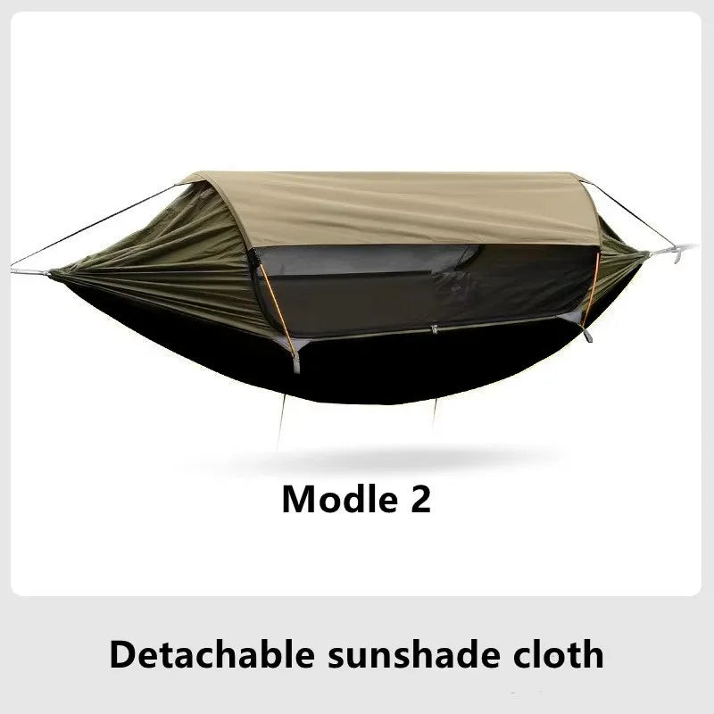 Traveler hammock Outdoor anti roll and anti mosquito hammock Double person sunshade camping hammock with mosquito net