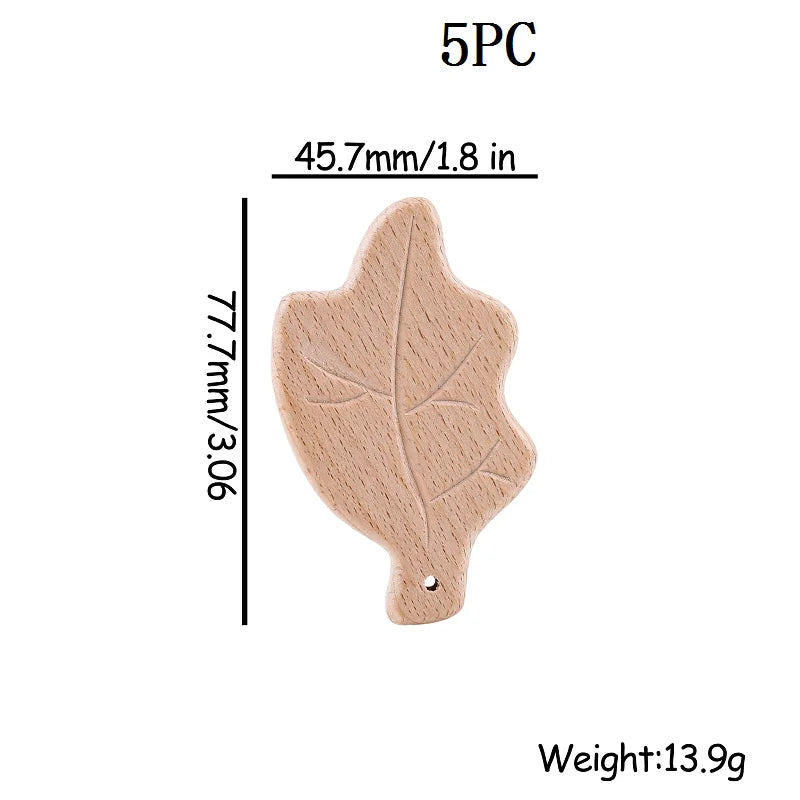 Let's Make 5pcs Wholesale Wooden Teether Rodent Pacifier Pendant Wooden Toys DIY Baby Necklace Gift BPA Free Beech Hedgehog Bird