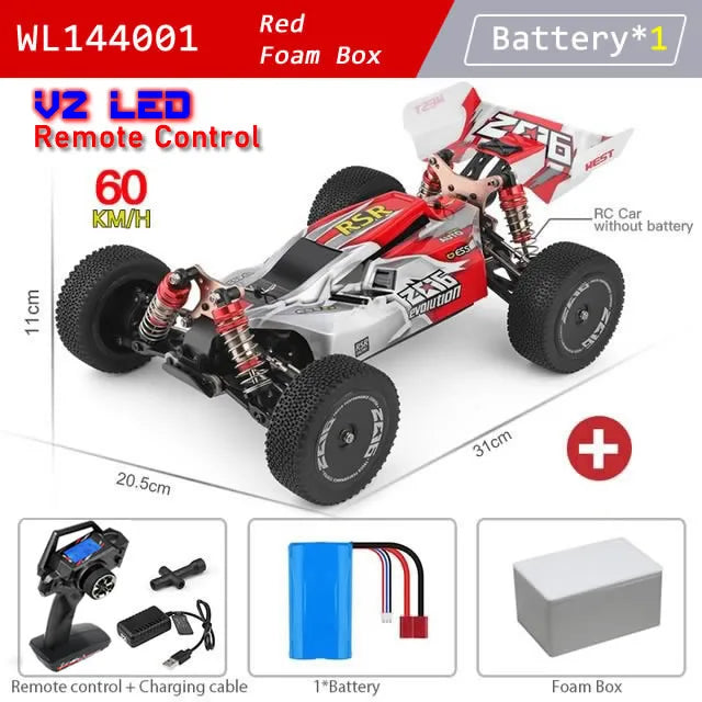 WLtoys 144001 1:14 RC Racing Car 65Km/H 2.4G Remote Control High Speed Off-Road Drift Shock Absorption Adult Boys Toys Kids Gift