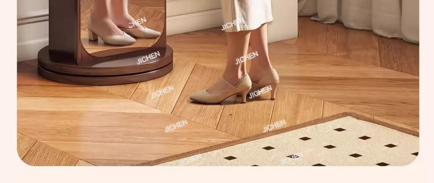 Bookshelf full-body mirror rotating mobile dressing floor mirror bookshelf integrated storage fitting mirror